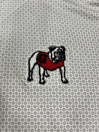 Thumbnail for UGA Standing Dog Cutter & Buck Pike Eco Diamond Dot Print Recycled Polo - White