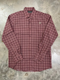 Thumbnail for Home Bound Performance Long Sleeve Button Down Dress Shirt - Red Checkered