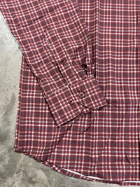 Thumbnail for Home Bound Performance Long Sleeve Button Down Dress Shirt - Red Checkered
