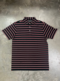 Thumbnail for Home Bound Striped Performance Polo - Black/Red/White