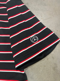 Thumbnail for Home Bound Striped Performance Polo - Black/Red/White