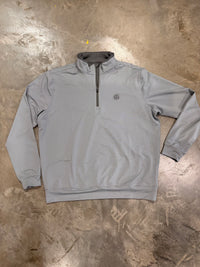 Thumbnail for Home Bound Grey Stripped LS Performance Quarter Zip