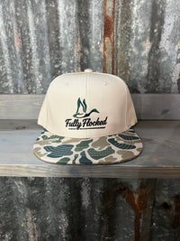 Thumbnail for Fully Flocked Black Duck Cap - Beige/Old School Camo