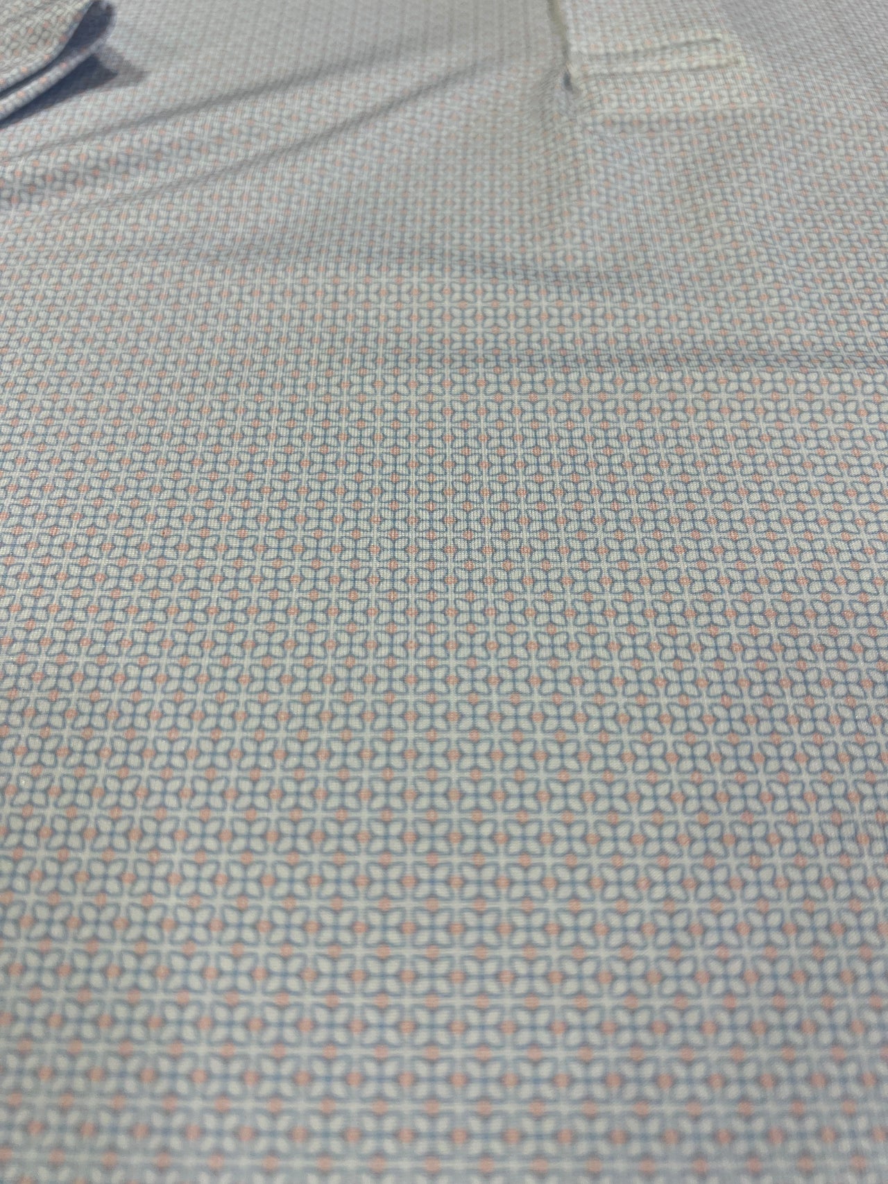 Home Bound Fairway Microprint Performance Polo – White/Blue/Pink
