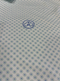 Thumbnail for Home Bound Coastal Dot Performance Polo – White/Blue/Opal