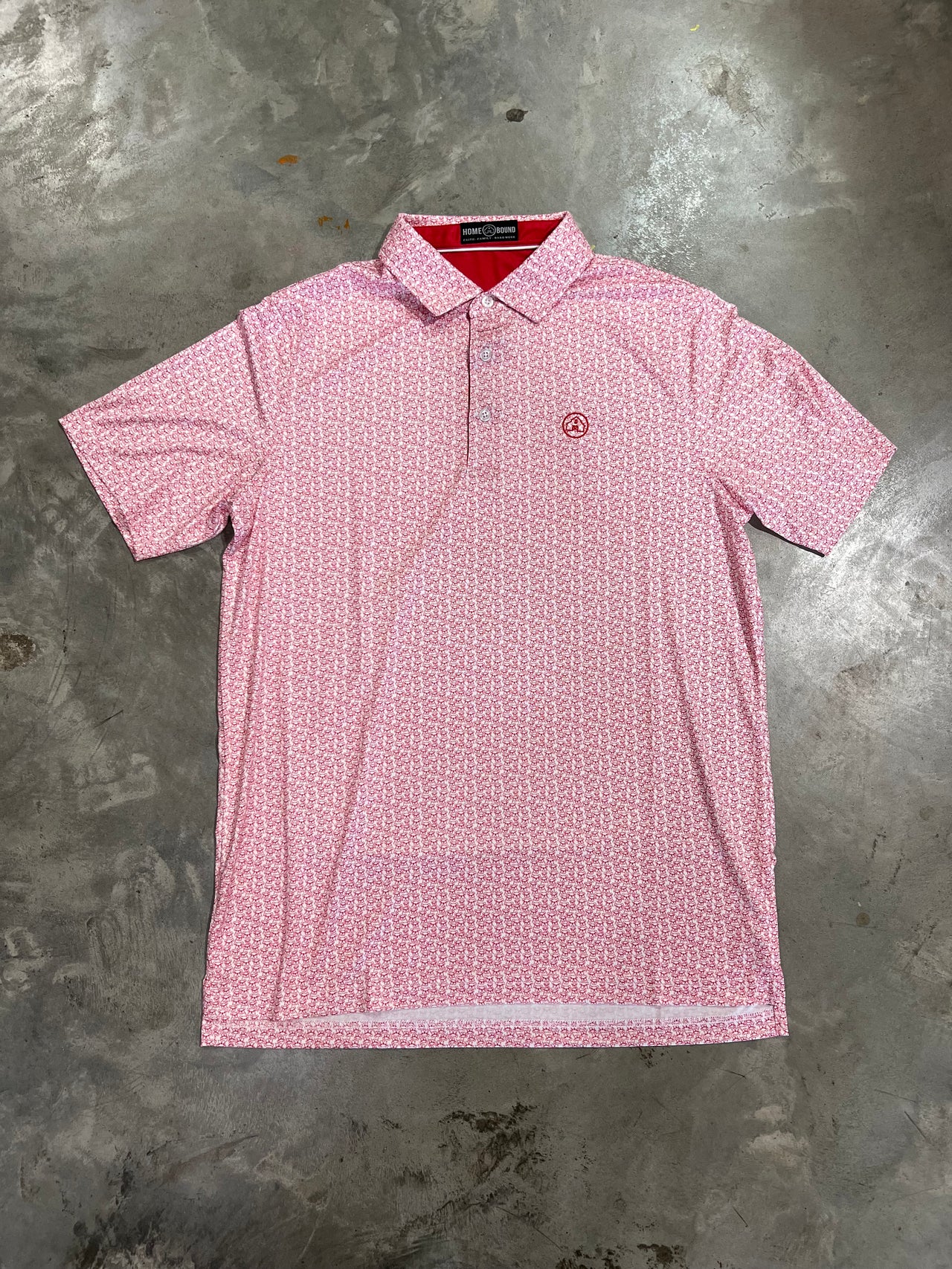 Home Bound Bulldog Mini Print Polo – White