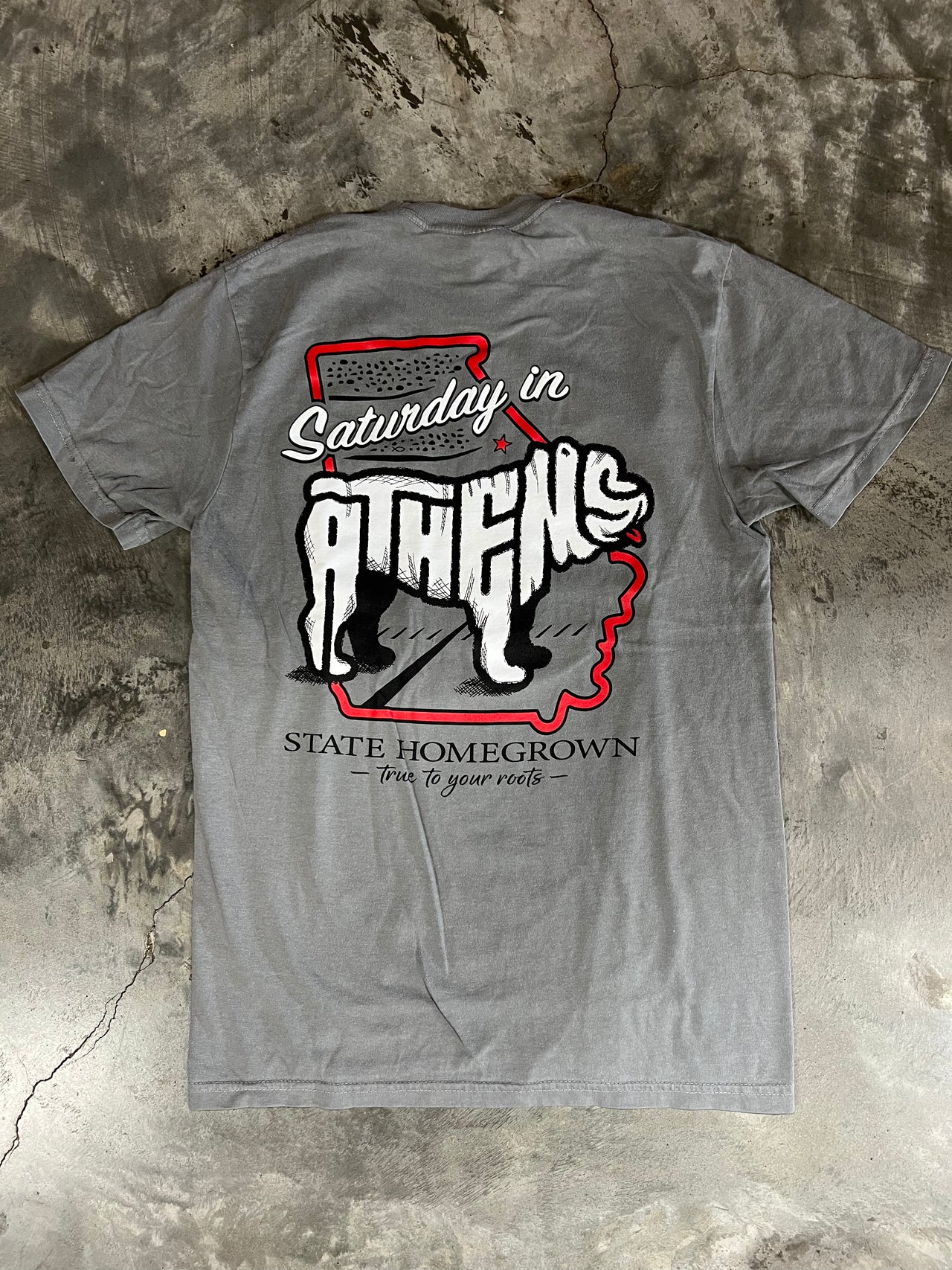 State HomeGrown Saturday in Athens Short Sleeve T-Shirt - Gray