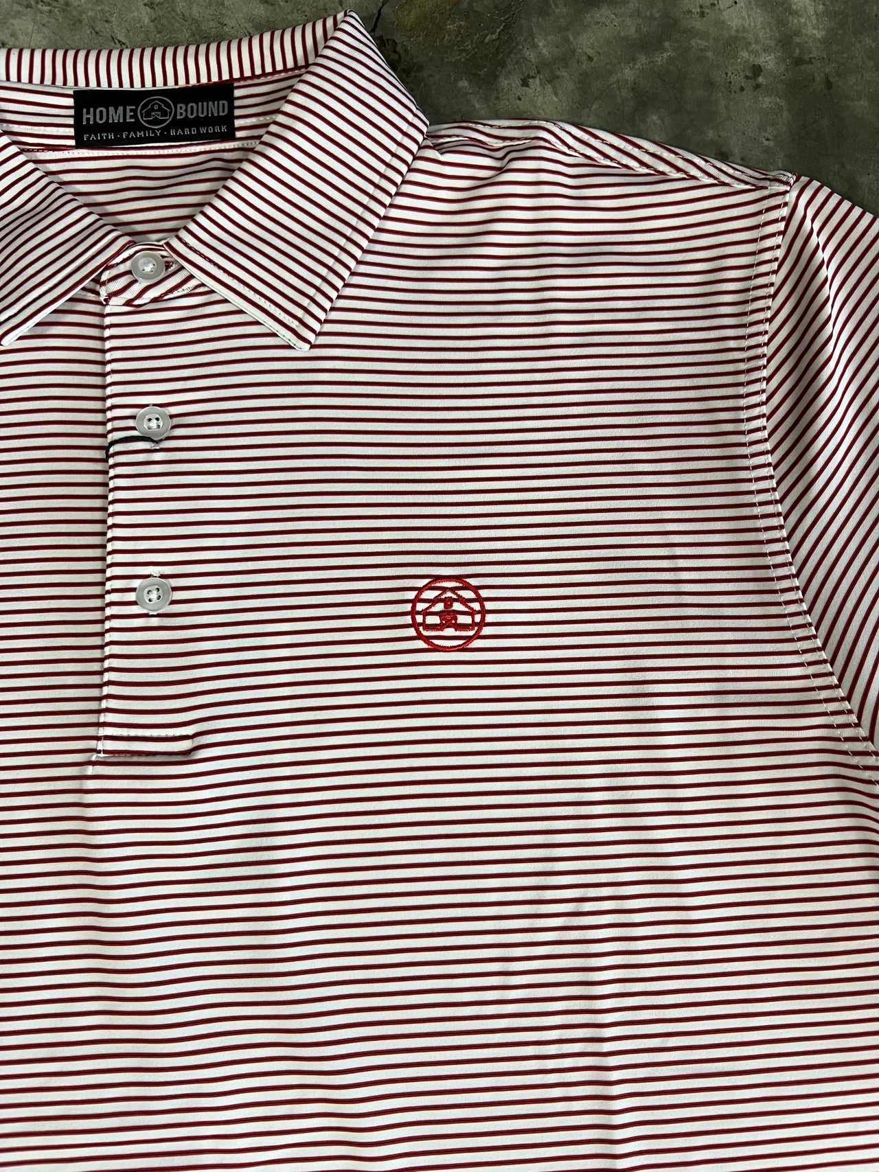Home Bound Stripe Game Day Polo - White/Red/Black