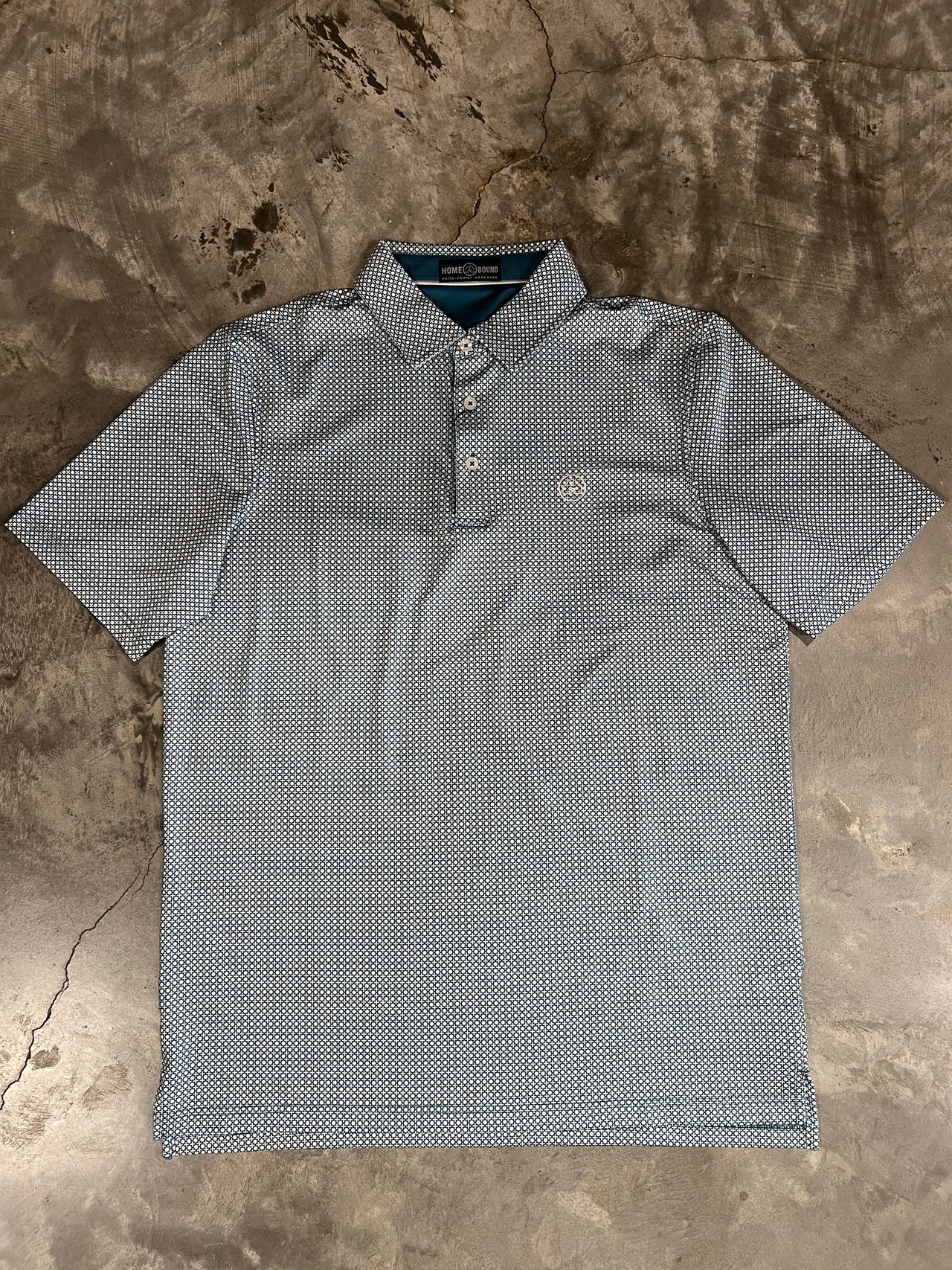 Home Bound Original Polo - Teal Geo Print