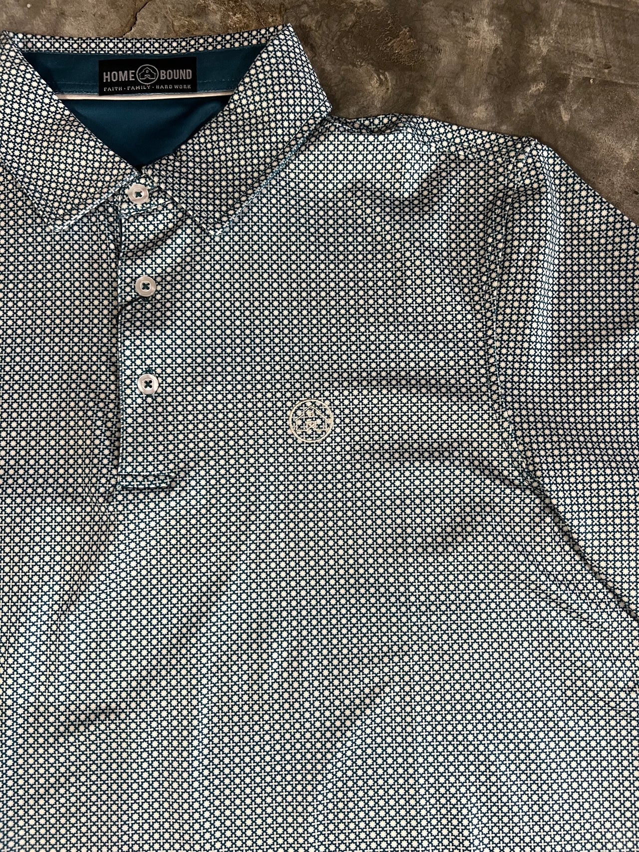 Home Bound Original Polo - Teal Geo Print