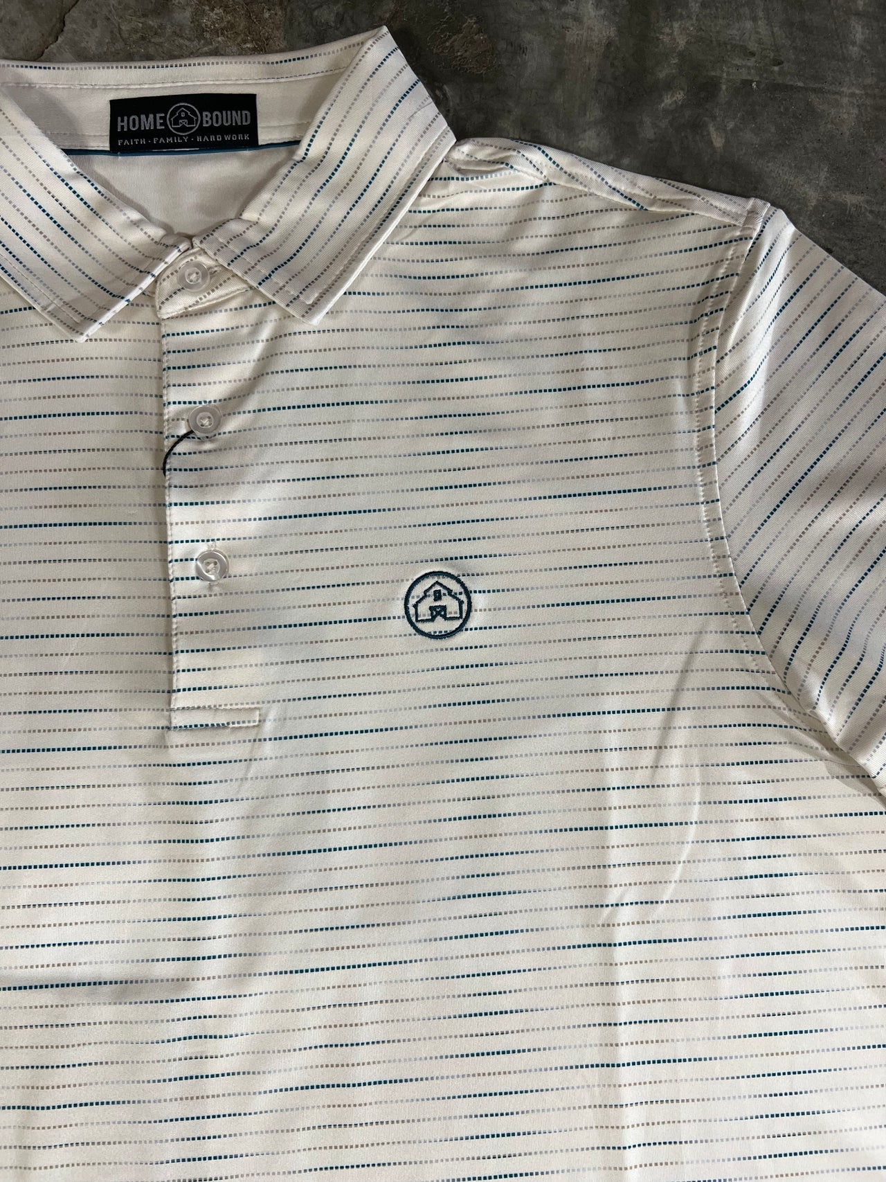 Home Bound Original Stripped Polo - Ecru/Cream