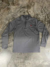 Thumbnail for Georgia Bulldogs Cutter & Buck Adapt Eco Knit Heather Mens Quarter Zip Pullover - Elemental Grey