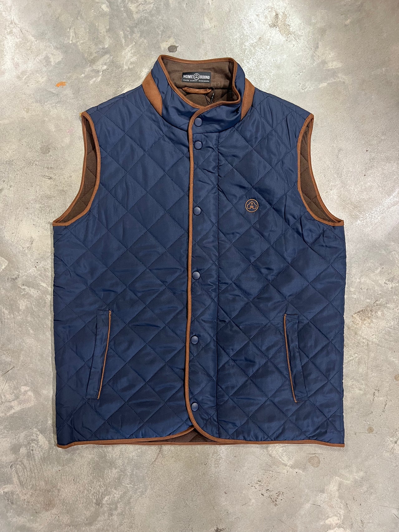 Home Bound Original Quilted Fleece-Lined Vest – Navy