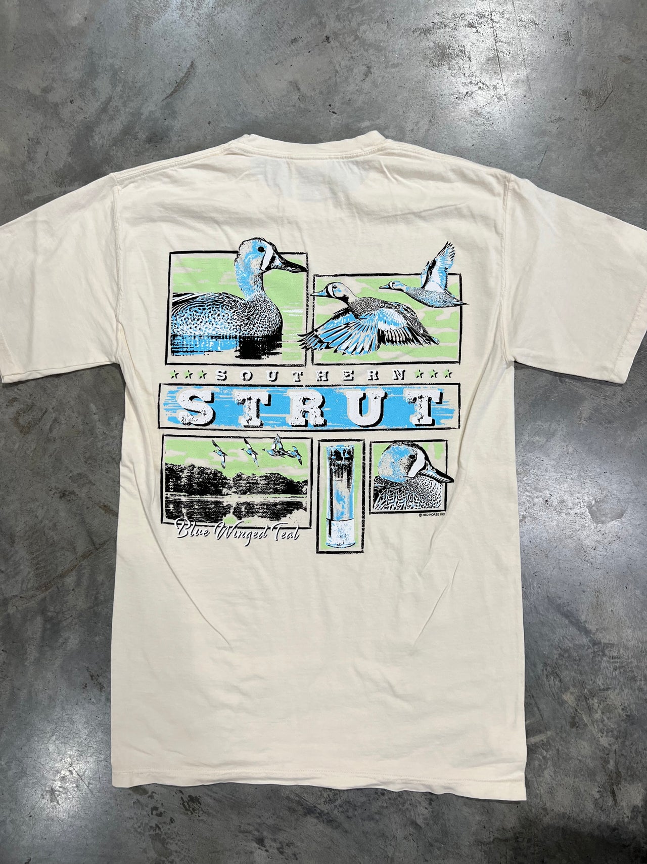 Southern Strut Blue Winged Teal SS Tee - Ivory