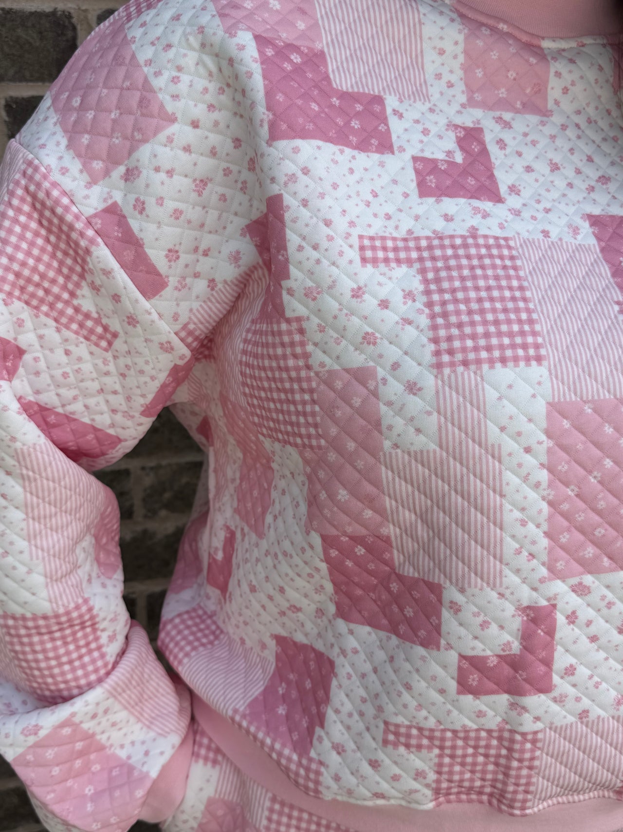 Pink Quilted Mockneck and Shorts Set