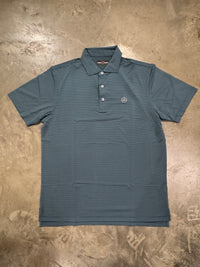 Thumbnail for Home Bound Teal & Silver Stripe Performance Polo