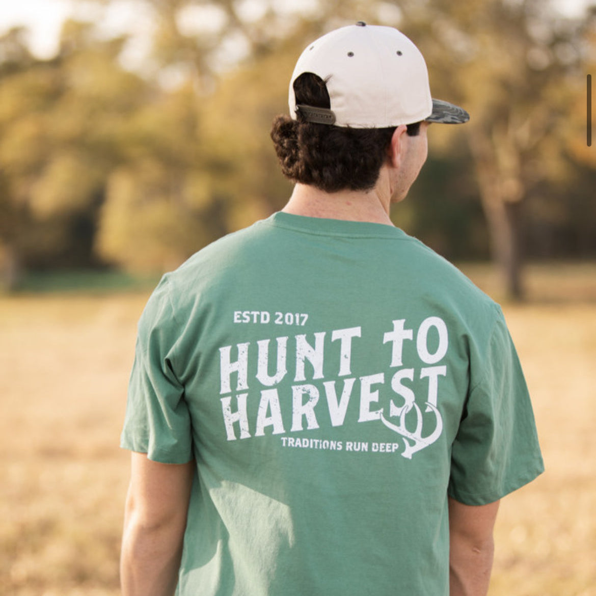 Hunt to Harvest Retro Logo SS Tee - Green