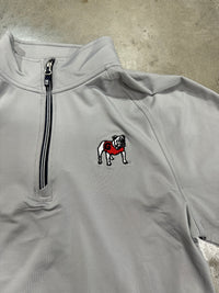 Thumbnail for Georgia Bulldogs Cutter & Buck Adapt Eco Knit Heather Mens Quarter Zip Pullover - Grey