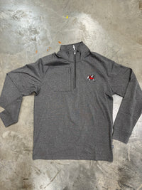 Thumbnail for Georgia Bulldogs Cutter & Buck Adapt Eco Knit Heather Mens Quarter Zip Pullover - Heathered Black