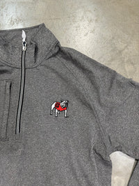 Thumbnail for Georgia Bulldogs Cutter & Buck Adapt Eco Knit Heather Mens Quarter Zip Pullover - Heathered Black