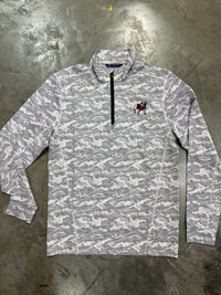 Thumbnail for Georgia Bulldogs Cutter & Buck Traverse Stretch Eco Camo Print Quarter Zip Mens Pullover - White