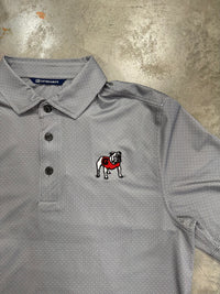 Thumbnail for Georgia Bulldogs Cutter & Buck Pike Eco Tonal Geo Print Stretch Recycled Mens Polo - Grey