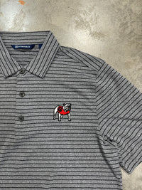 Thumbnail for Georgia Bulldogs Cutter & Buck Forge Eco Heather Stripe Stretch Recycled Mens Polo - Heathered Black