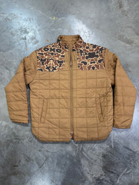 Thumbnail for Southern Casanova Reversible Quilt Lofted Jacket - Field Camo