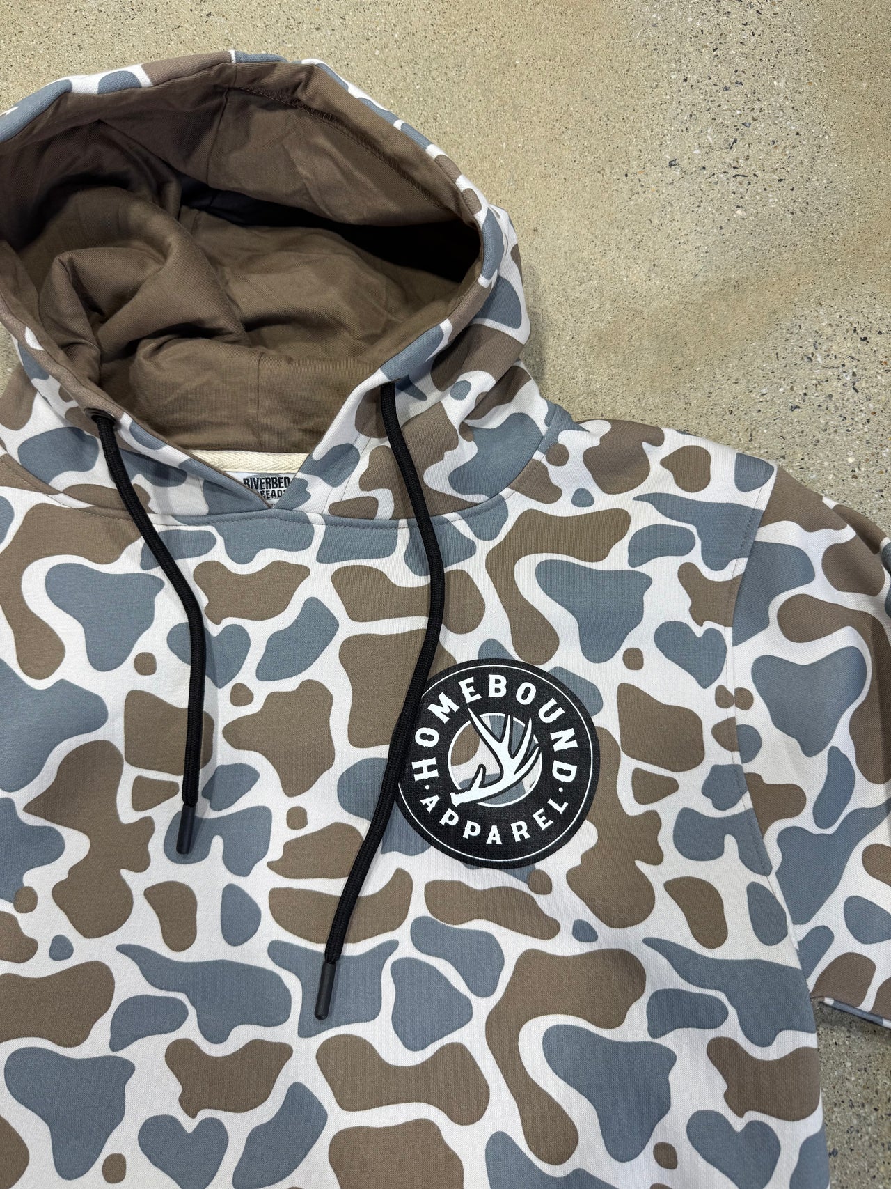 Home Bound Circle Antler Hoodie -Blue Old School Camo