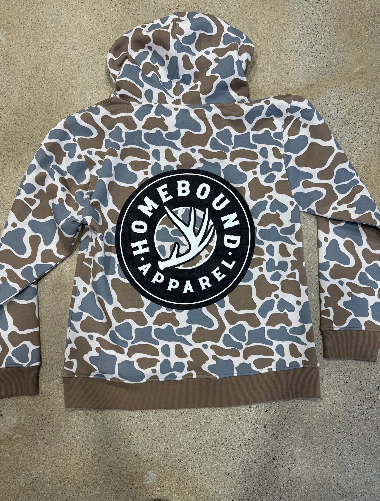 Home Bound Circle Antler Hoodie -Blue Old School Camo