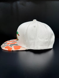 Thumbnail for Wood Duck Puff Cap - Beige/Orange Old School Camo