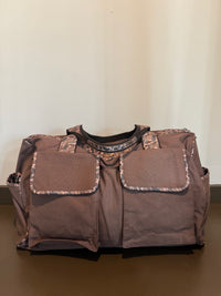 Thumbnail for Old School Camo Brown Canvas Weekender Bag - Mallard Emblem