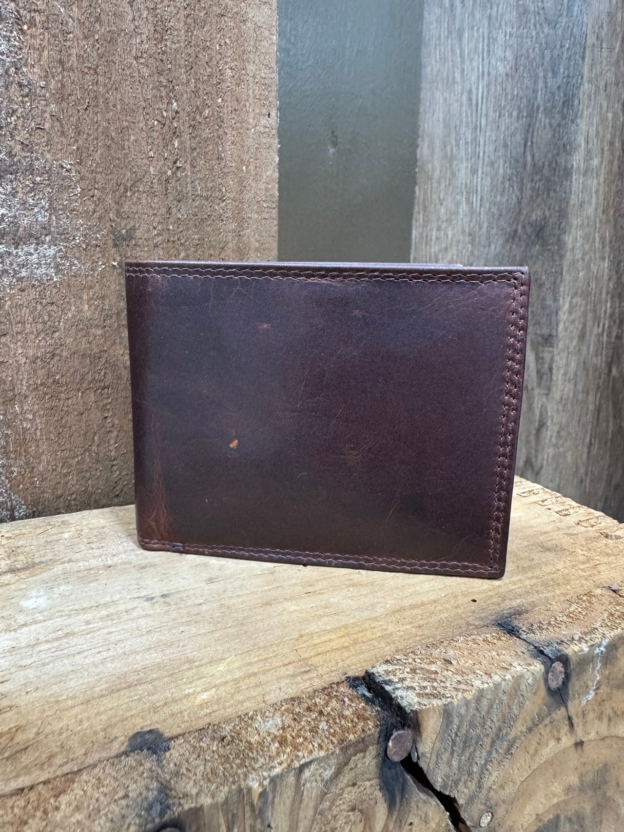 Jack Bulls Honey Brown Bi-Fold Side Flap Leather Wallet