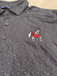 Thumbnail for Georgia Bulldogs Cutter & Buck Pike Eco Fern Print Recycled Polo - Black