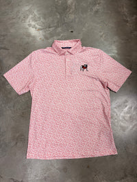 Thumbnail for Georgia Bulldogs Cutter & Buck Pike Eco Fern Print Recycled Polo - Red