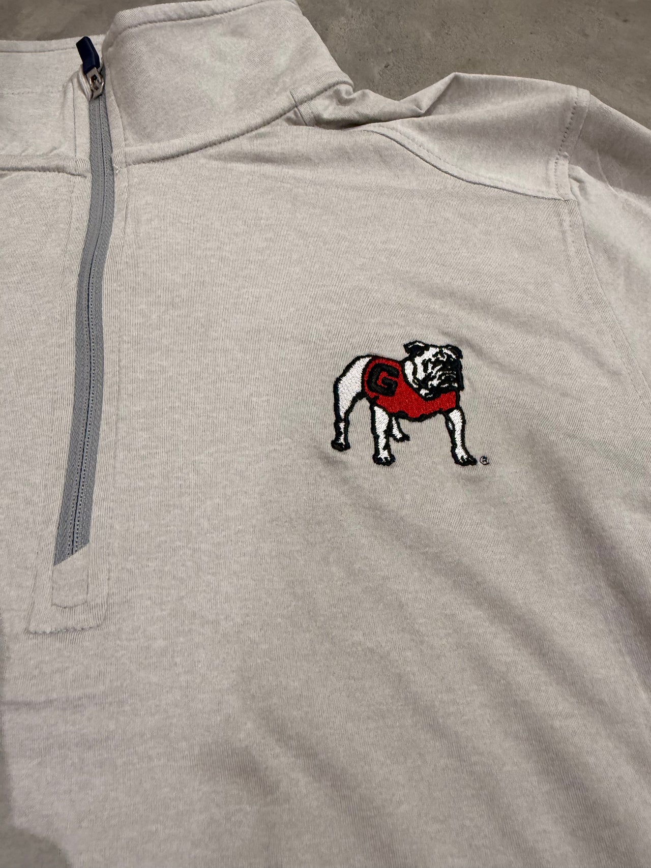 Georgia Bulldogs Cutter & Buck Coastline Epic Comfort Eco Quarter Zip - Concrete