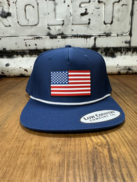 Thumbnail for USA Flag Performance Rope Cap - Navy