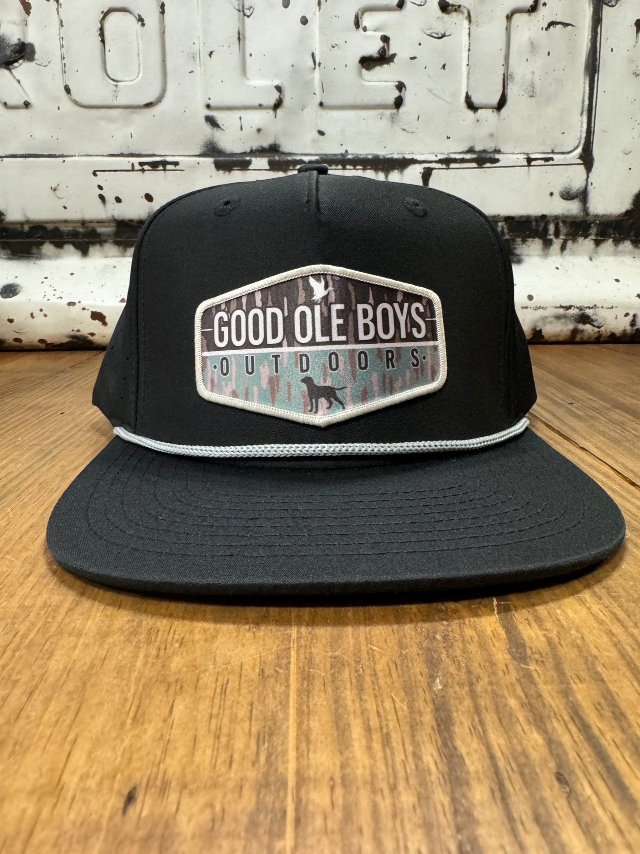 Good Ole Boys Split Camo Performance Rope Cap - Black