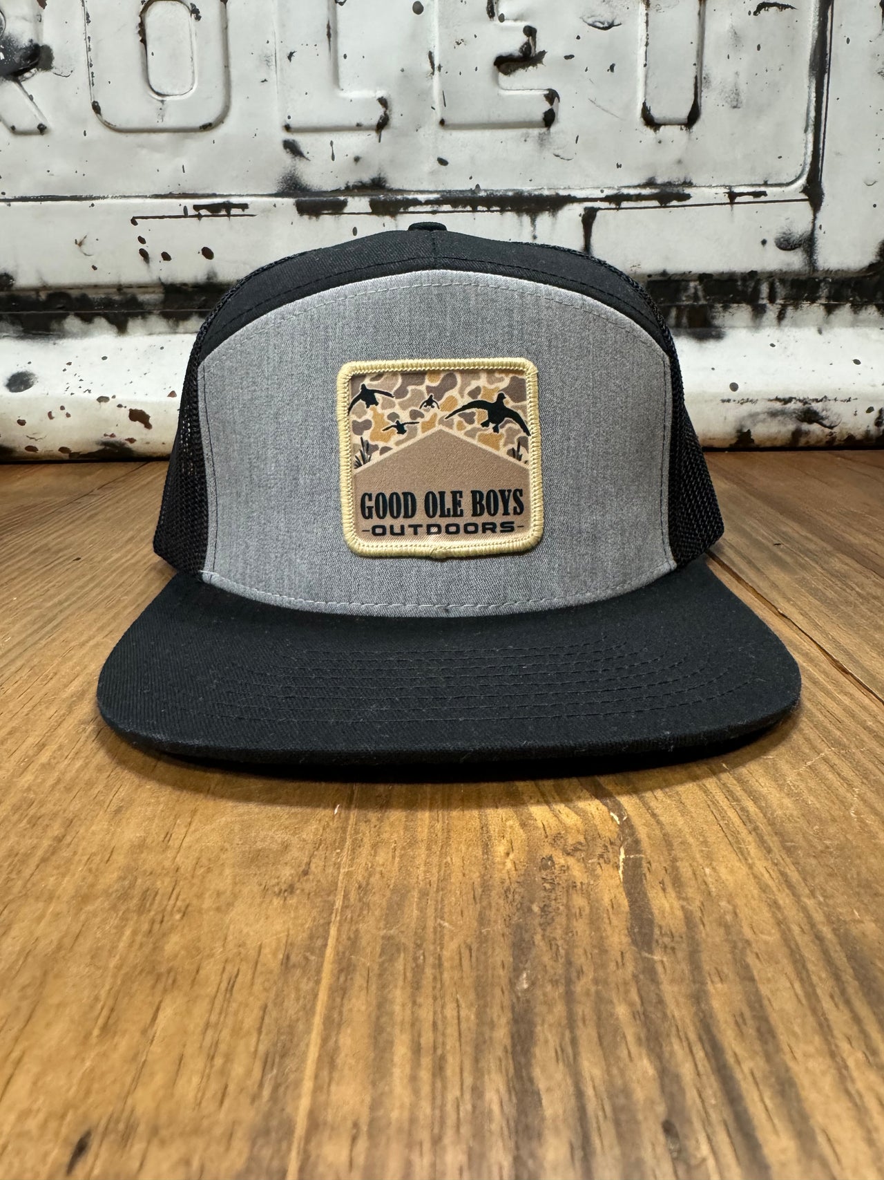 Camo Marlboro Duck Cap - Black/Heather Grey