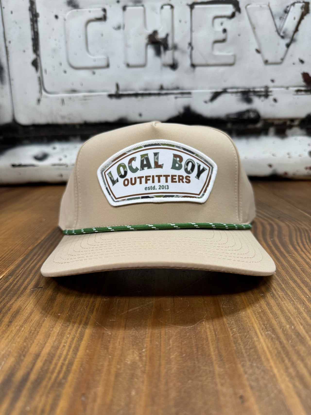 Forest Camo Label Rope Hat - Khaki