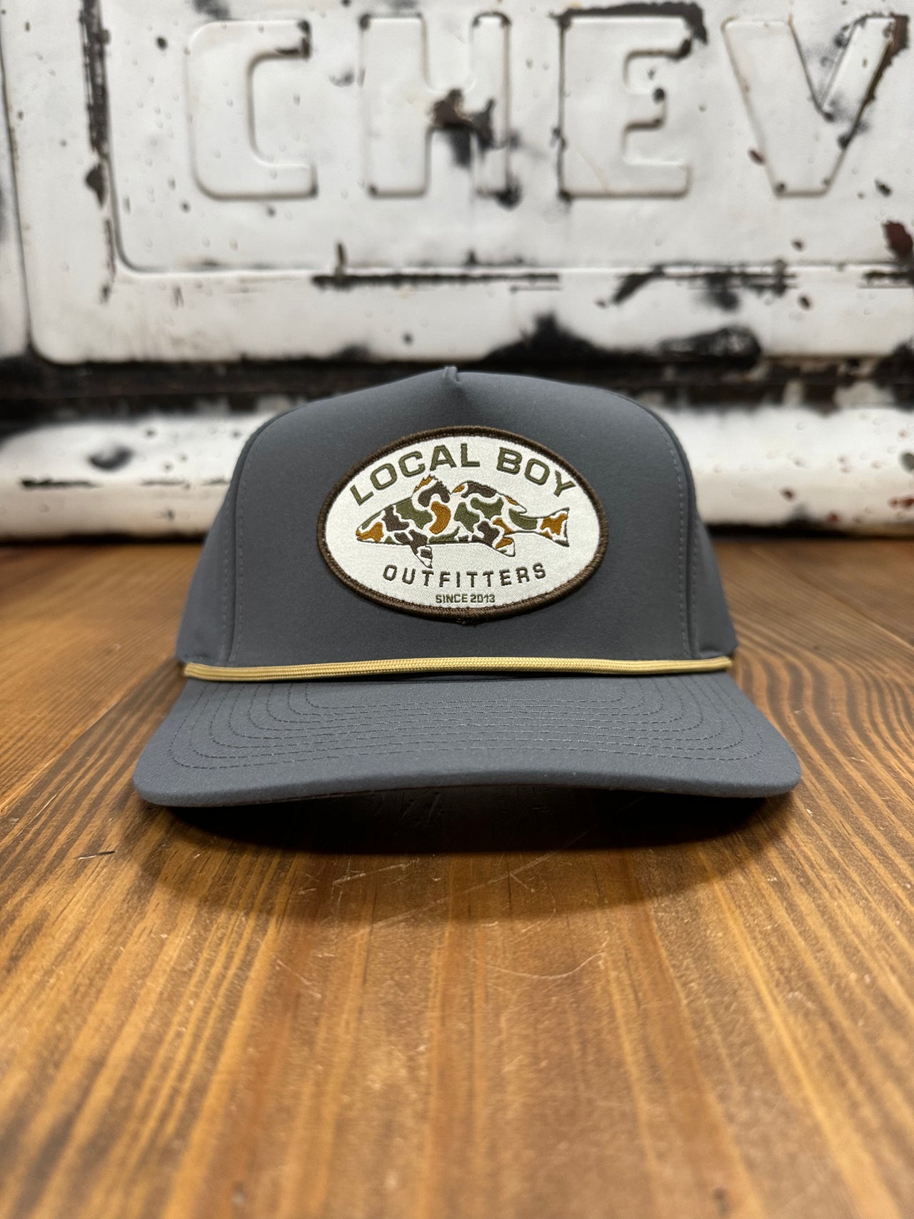 Youth Vintage Redfish Patch Hat - Charcoal