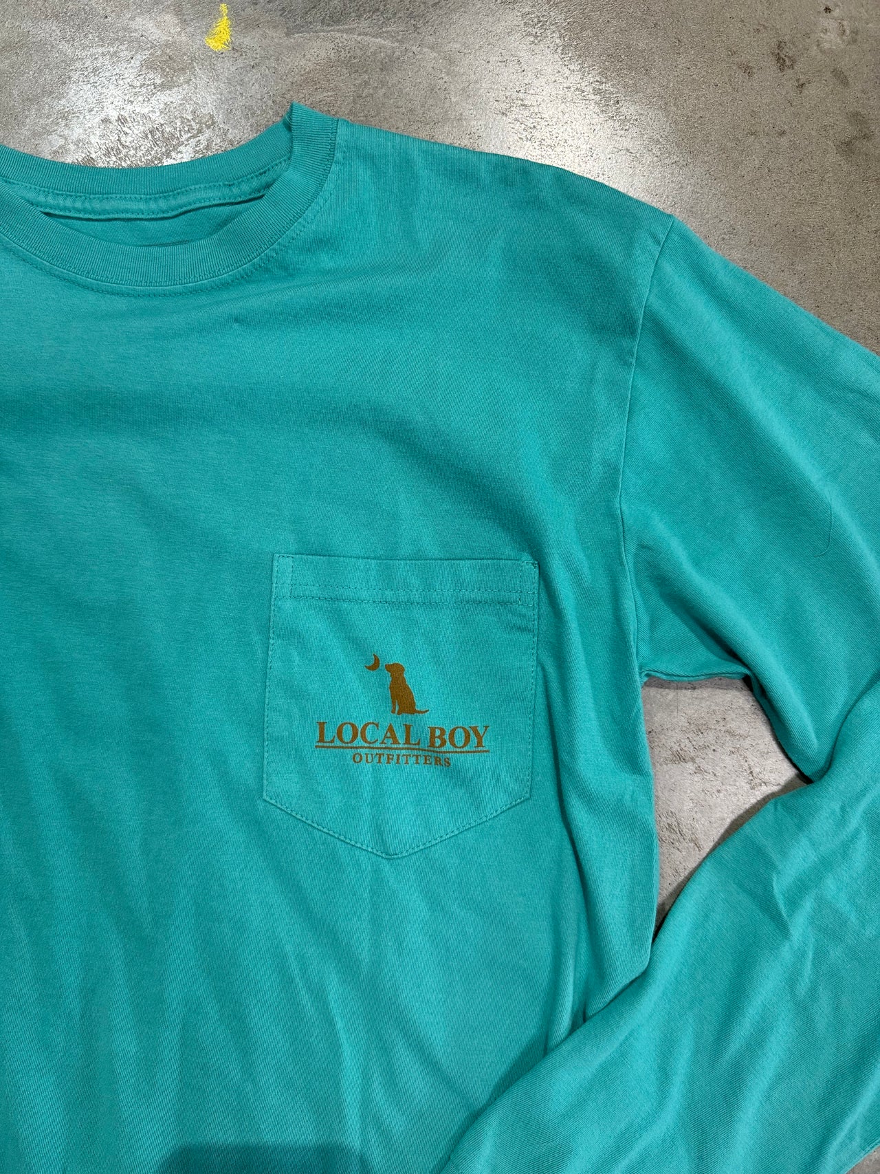 Forest Camo Label LS Tee - Seafoam