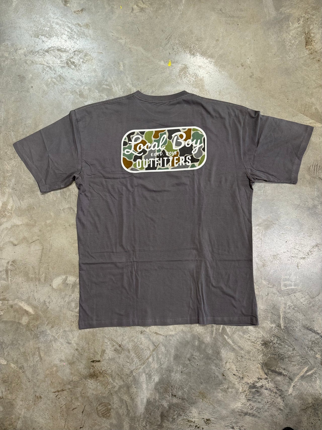 Retro Patch Forest Camo SS Tee - Gray