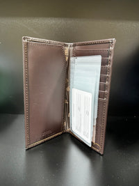Thumbnail for Brown Old School Camo Checkbook Wallet - UGA