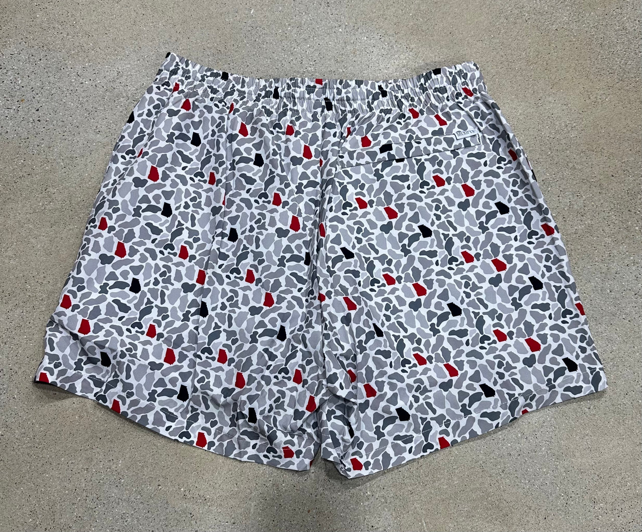Youth Georgia Camo Swim Trunks - Red/Black Camo