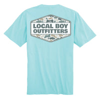 Thumbnail for Fish Camo Diamond Crest Short Sleeve T-Shirt - Aqua
