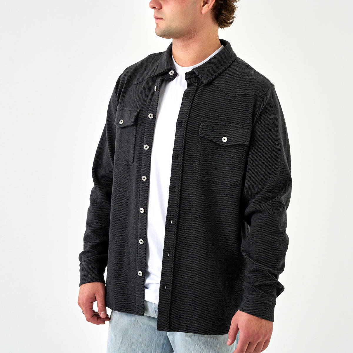 Austin LS Flannel - Heather Black