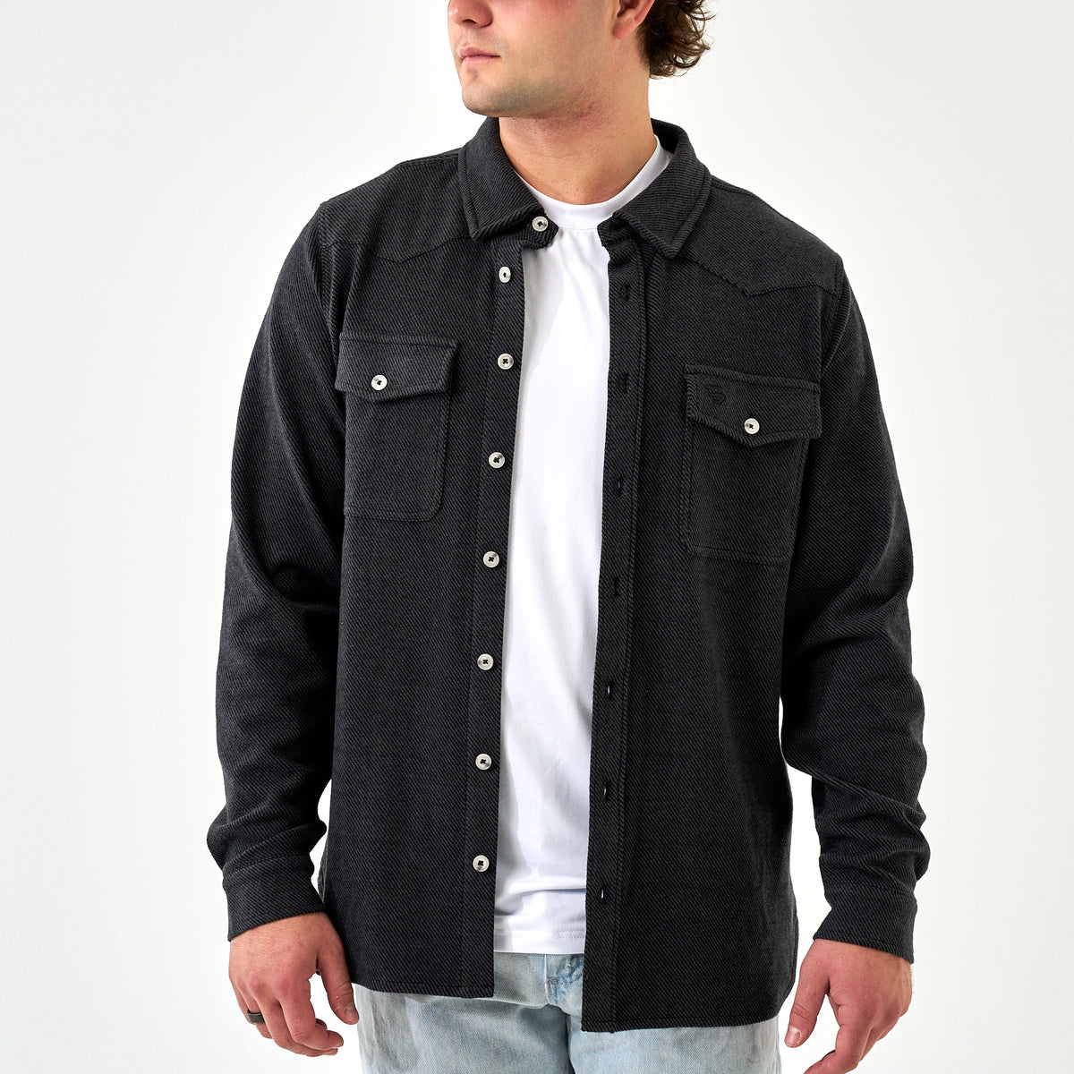 Austin LS Flannel - Heather Black
