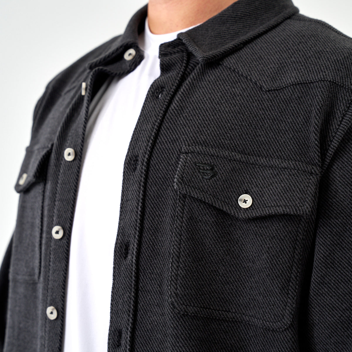 Austin LS Flannel - Heather Black