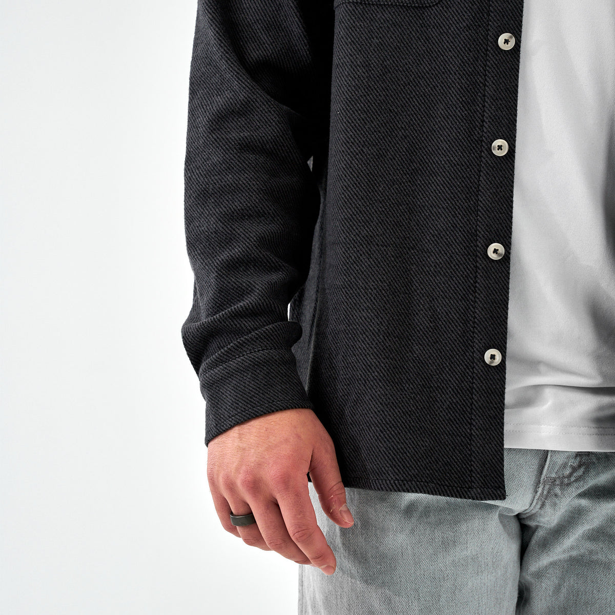 Austin LS Flannel - Heather Black